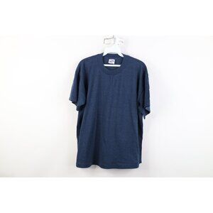 Vintage 90s Streetwear Mens Large Faded Blank Short Sleeve T-Shirt Blue USA